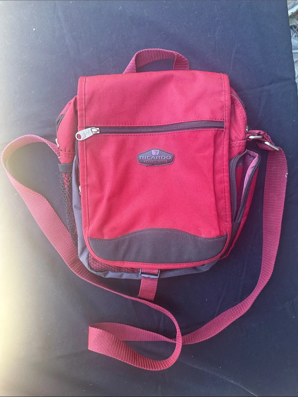 Ricardo Men's Red Compact Messenger Crossbody Bag